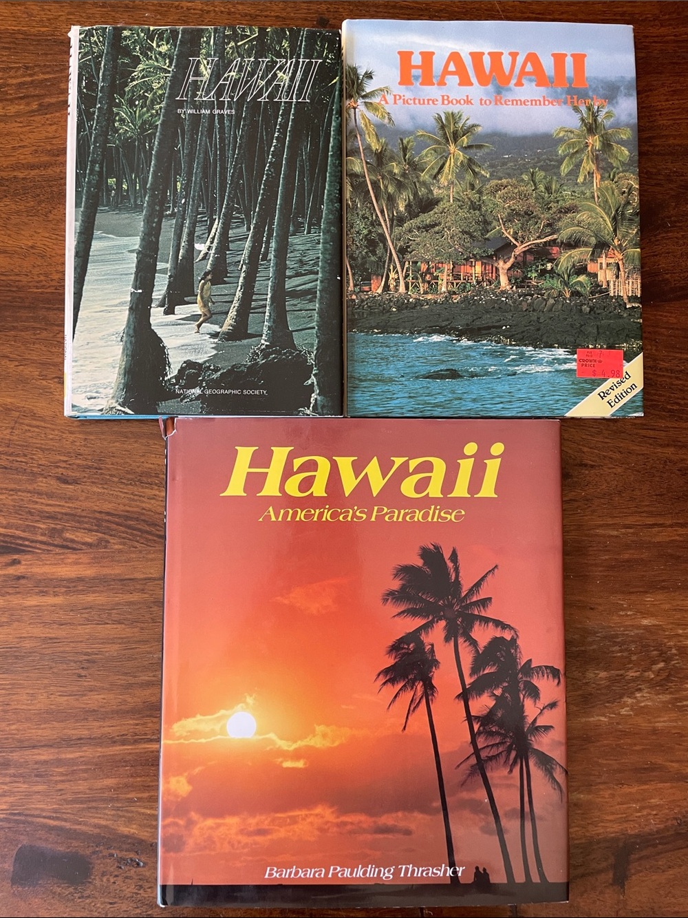 3 Hawaii Themed Vintage Hardcover Books Travel Culture History Hawaiian Nat Geo